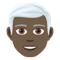 Man- Dark Skin Tone- White Hair emoji on Emojione